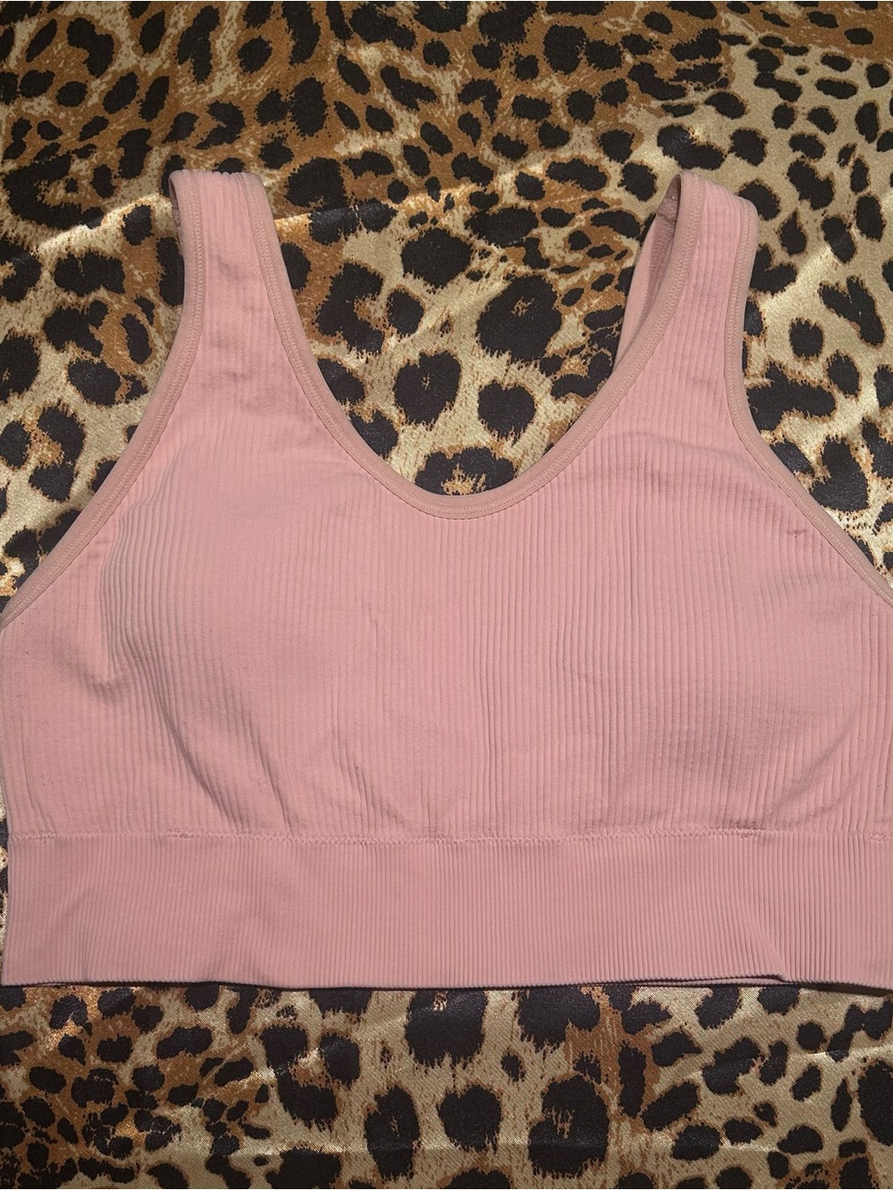 Aerie Real Good Pink Ribbed Seamless Padded Bralette